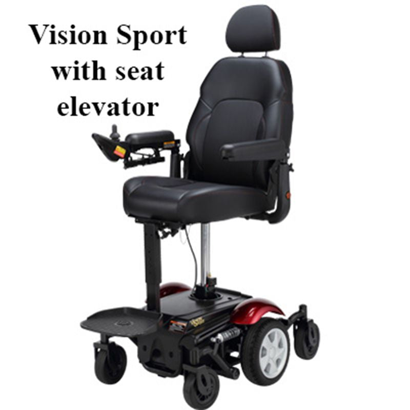 Merits Vision Sport Power Wheelchair with seat elevator