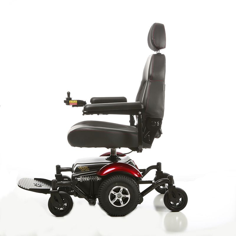 Merits Vision Sport Power Wheelchair red side view